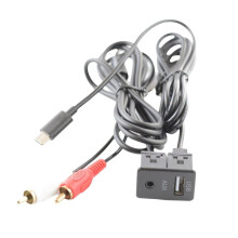 Car Android Navigation Machine AUX Panel TYPE-C+RCA Audio Input USB+AUX Interface Panel Extension Cable Adapter Panel