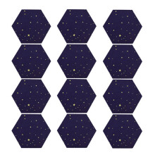 12 Pack Sternen Himmel Hexagon Akustik Platten, SchalldäMmende Polsterung, Schallabsorbierende Platte für die Akustische Behandlung im Studio