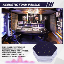 12 Pack Starry Sky Hexagon Acoustic Panels,Sound Proofing Padding,Sound Absorbing Panel for Studio Acoustic Treatment