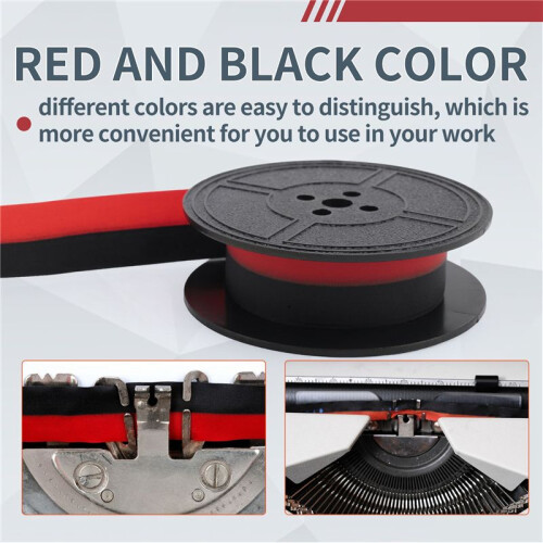 2Pack Typewriter Ribbon Twin Spool Typewriter Ribbon Red and Black Twin Spool Replacement Pack for Most Typewriter 1