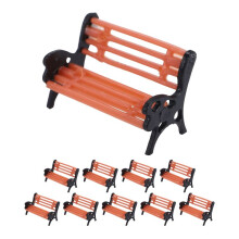 10Pcs Model Train HO N O Scale 1:100 Bench Chair Model Settee Street Park Layout Plastic Crafts,Garden/Railway Layout