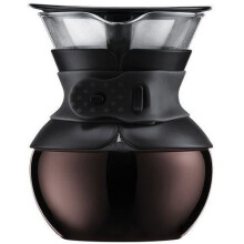 Filter Coffee Maker - BODUM - Pour Over - 0.5 L - 4 cups - Permanent stainless steel mesh filter - Glass / Black