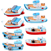 40Stk Resin Modellboot Fischerdorf Stil Mini Boot Figuren