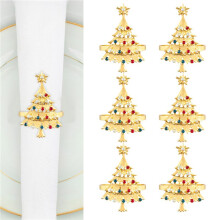 6 Piezas Servilletero NavideñO con BotóN Servilletero Servilletero Anillo de Tela Servilleteros NavideñOs de Diamantes