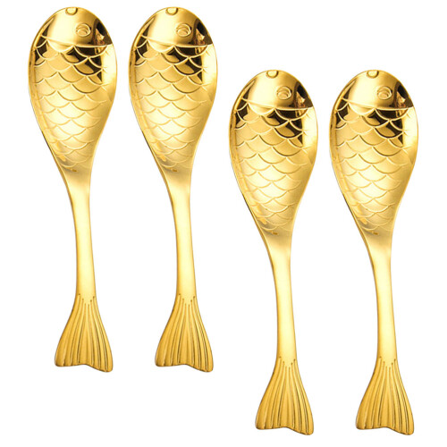 20Stk Einfache Goldene Metalllöffel Für Und Essen 1