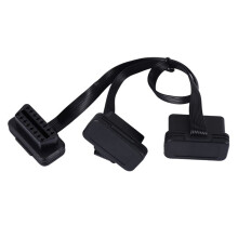 OBDII Extension Dual Connector Y Splitter OBD OBD2 16PIN Hane Till Hona Anslutning Platt+Tunn för ELM327