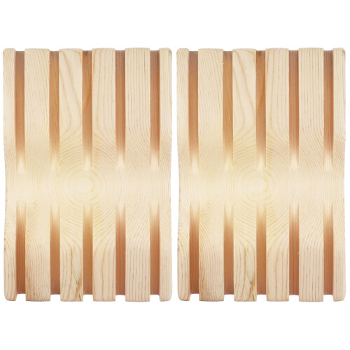 2Stk Holz Scherenhalter Friseursalon Organizer Hellgelb 1