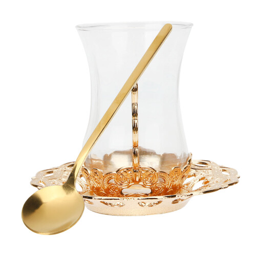 4Ensembles Service Tasses À En Verre Cuillères 1