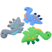 9Pièces Anneaux Dentition Bébé Dinosaur Silicone Colorés