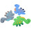 9Pièces Anneaux Dentition Bébé Dinosaur Silicone Colorés 1