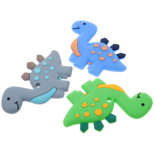 9Pièces Anneaux Dentition Bébé Dinosaur Silicone Colorés
