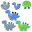 9Pièces Anneaux Dentition Bébé Dinosaur Silicone Colorés 4
