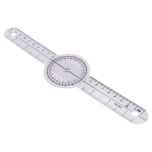 3-Piece Goniometer 6/8/12 Inch Occupational Therapy Protractor Tool Measuring Angle Ruler 360 Degree Universal 2