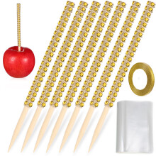 4Ensembles Bâtons De En Bois Colorés, Strass Fraîcheur