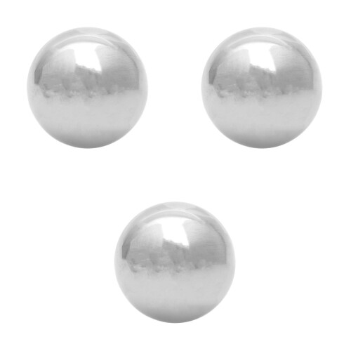 3Pièces Boules Métalliques Polies Argentées Décoration 2