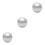 3Pièces Boules Métalliques Polies Argentées Décoration 5