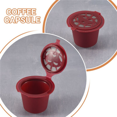 10 Pcs Reusable Refillable Coffee Capsule Filters for  with Spoon Brush Kitchen Accessories Coffee Filter Red 1