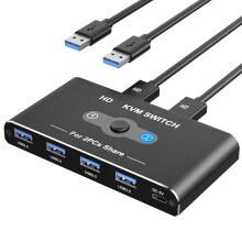 Fast Speed KVM Switcher 4K60Hz for 2 Computers 1 Display with