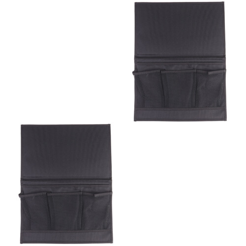 2Pièces Poche Rangement Suspendue Noire Pour Lit Chambre Rangée 2