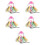 5Sets Assorted Color Small Dress with Mini Hat Mesh Material 9