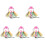 5Sets Assorted Color Small Dress with Mini Hat Mesh Material 4