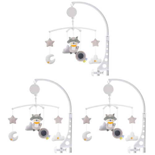 3Pièces De Lit Bébé Multicolores Jouet Calmant Rotatif 1