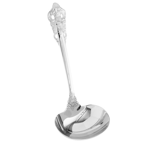 5Pcs Stainless Steel Serving Ladles Silver Kitchen Soup Spoons 2