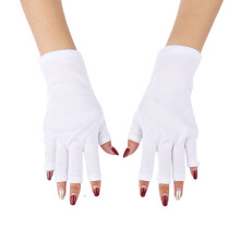 Half Finger Riding Gloves For Women White Fabric 1 Pair