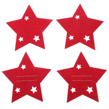 48Pcs Xmas Party Red Felt Cutlery Holders Star Pattern