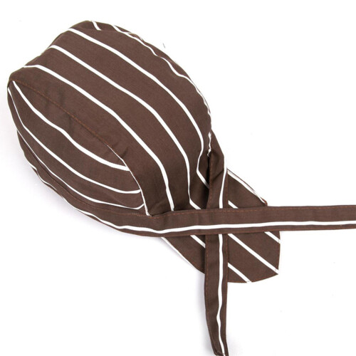 3Pcs Coffee Stripe Chef Hat Working Cap Kitchen Waiter Restaurant 1