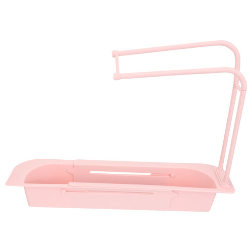 2Stk Teleskop Spülbecken Halter Rosa Organizer 2