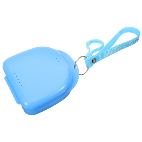 2Pcs Lightweight Blue Retainer Container Durable Plastic Denture Case 1