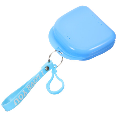 2Pcs Lightweight Blue Retainer Container Durable Plastic Denture Case