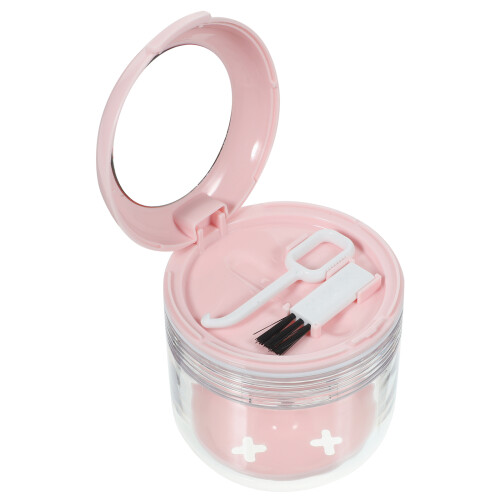 4Sets Pink Plastic Denture Case Portable Retainer Box for Home Travel