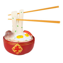 2Pcs Red Resin Longevity Noodles Cake Decor Chinese Birthday Ornament