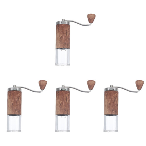 4Pcs Hand Coffee Grinder Portable Manual Mill Light Brown 2