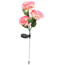 2Pcs Decorative Pink Hydrangea Solar Stake Lamps Outdoor Garden Lights