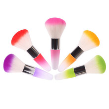 4Pcs Soft Nail Brush Nail Art Powder Cleaner Assorted Colors for Salon