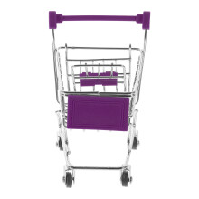 4Pcs Purple Tiny Shopping Cart Metal Handcart Storage Toy