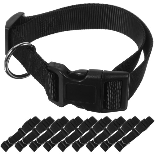 30Pcs Black Adjustable Livestock Collars Durable for Sheep Goat Cattle