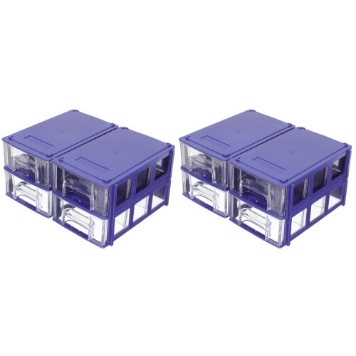 8Pcs Blue Plastic Repair Parts Box Stackable Household Container 1