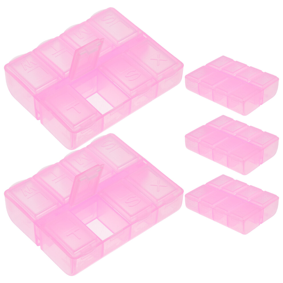 Totority 20Pcs Lightweight Pink Portable Medicine Organizer For Home And Travel