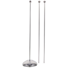 5Pcs Metal Flag Poles Silver Stable Base for Desktop and Outdoor