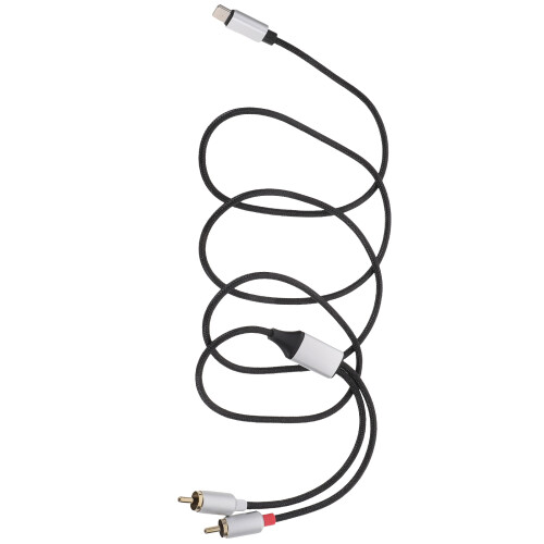 5Pcs USB C to Rca Audio Transferring Cables Gold Plated Black 1