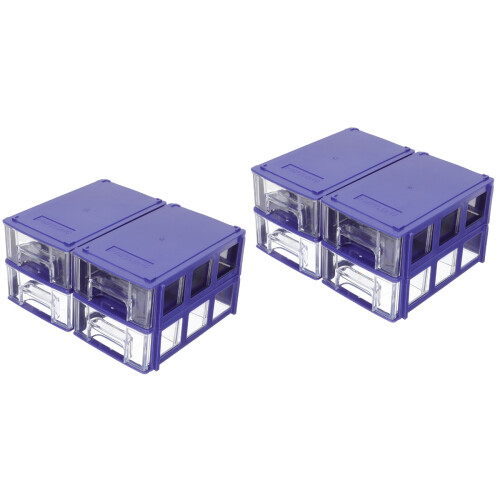 8Pcs Blue Plastic Repair Parts Box Stackable Household Container 2