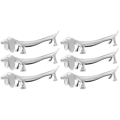 6Pcs Silver Zinc Alloy Chopstick Rest Table Fork Spoon Holder 2