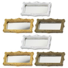 24St Mini Spiegels Set Resin Voor Poppenhuis En Speelkamer