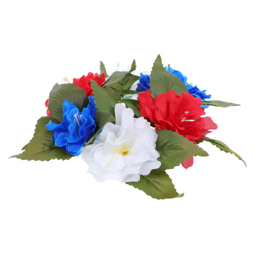 5Pcs Multi Flower Candle Wreath Rings Plastic Fabric for Wedding Décor 2