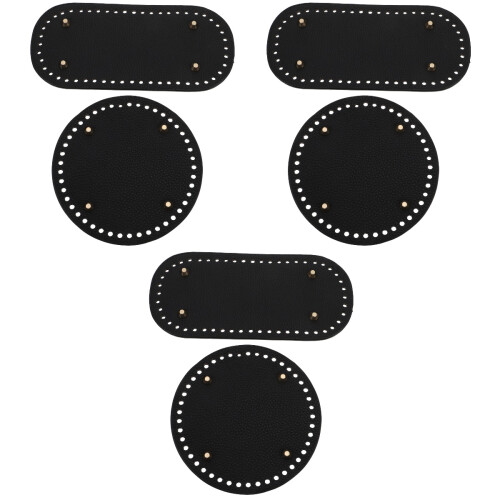 6Pcs Black PU Bag Bottom Base Cushion for DIY Bag Craft 2