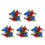 5Pcs Multi Flower Candle Wreath Rings Plastic Fabric for Wedding Décor 7